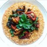 Savory Oatmeal with Tomato Mushroom and Chard Stew Vegan Recipe