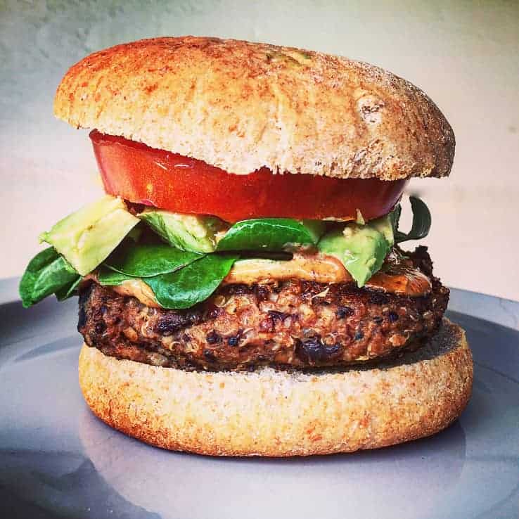 Southwestern Black Bean, Quinoa and Sweet Potato Veggie Burgers