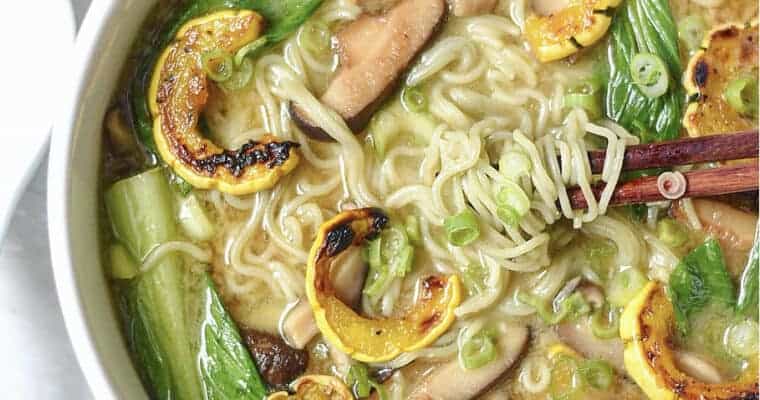 Miso Ramen with Miso Glazed Delicata Squash