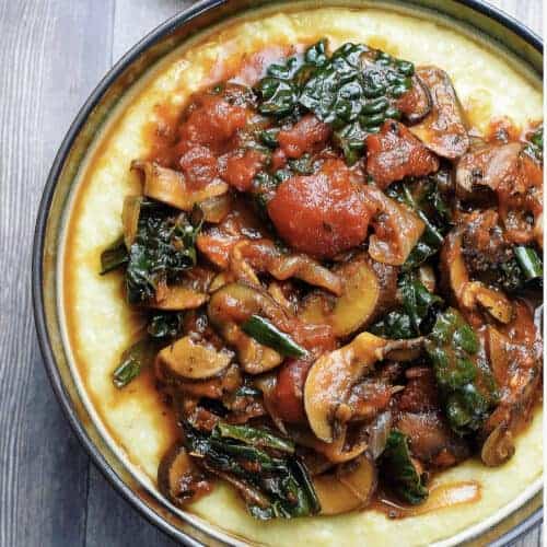 Vegan Creamy Polenta with Mushroom Ragu