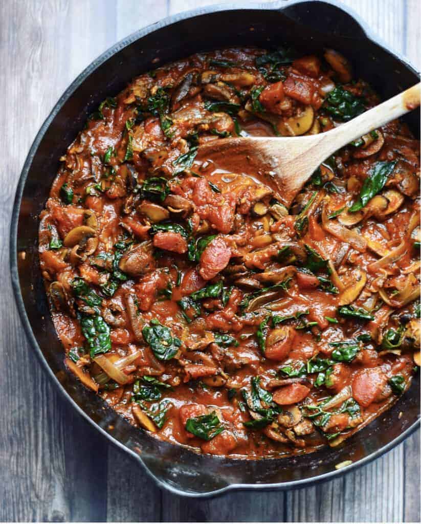 Vegan Italian Soft Polenta With Tomato Sugo Sauce