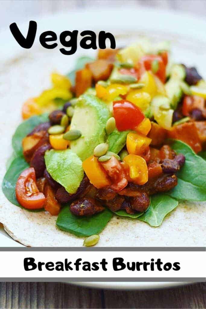 Sweet Potato and Kidney Bean Vegan Breakfast Burritos