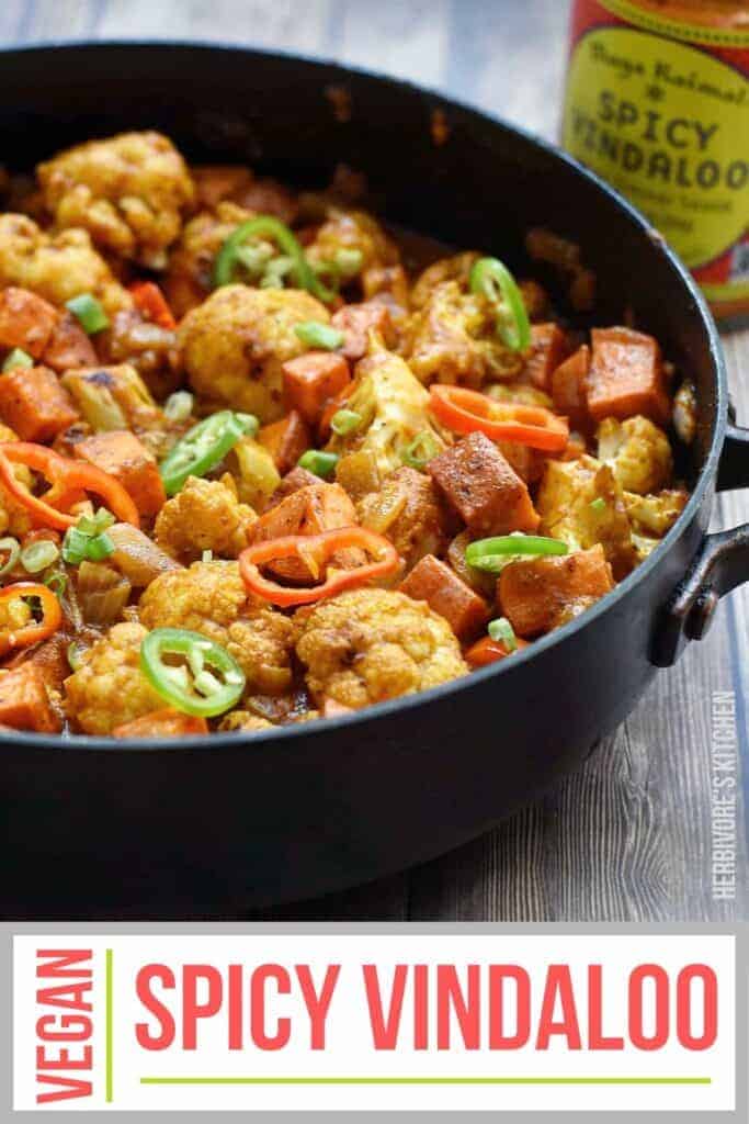 Easy Vegan Dinner Vindaloo with Sweet Potatoes and Roasted Cauliflower