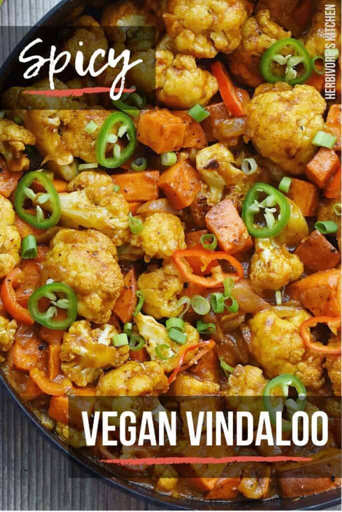 Easy Vegan Dinner Vindaloo with Sweet Potatoes and Roasted Cauliflower