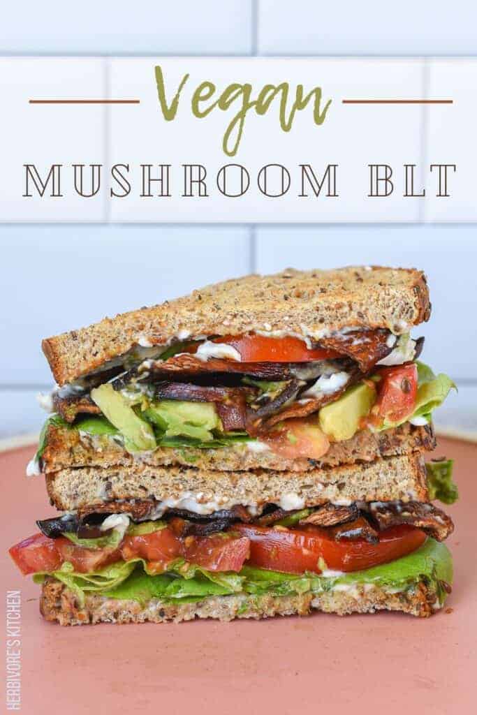 Vegan Mushroom Bacon BLT Sandwich