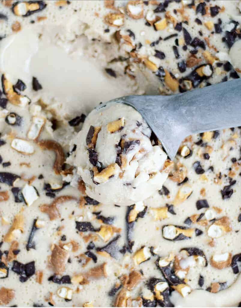 Chocolate Peanut Butter Pretzel Nice Cream