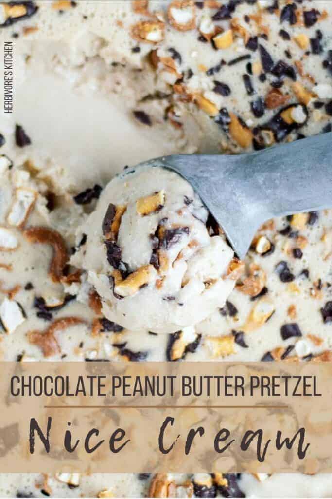 Chocolate Peanut Butter Pretzel Nice Cream