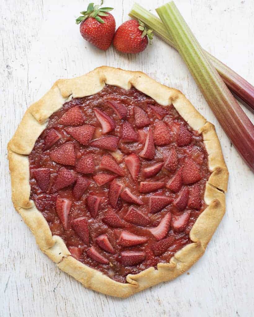 Vegan Strawberry Rhubarb Galette