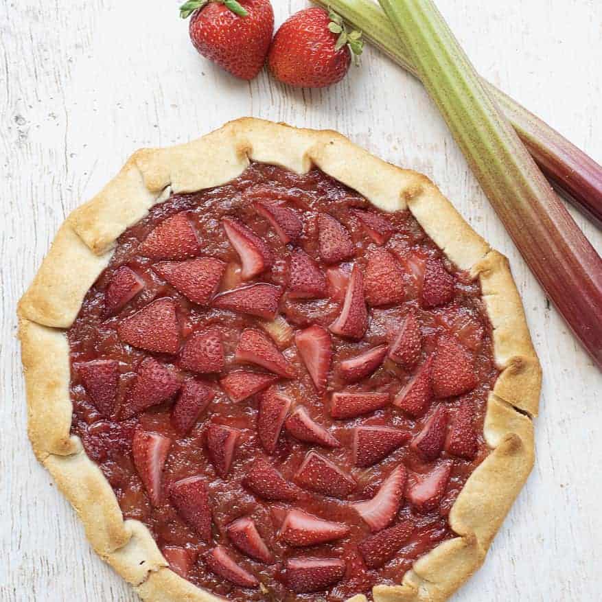 Vegan Strawberry Rhubarb Galette