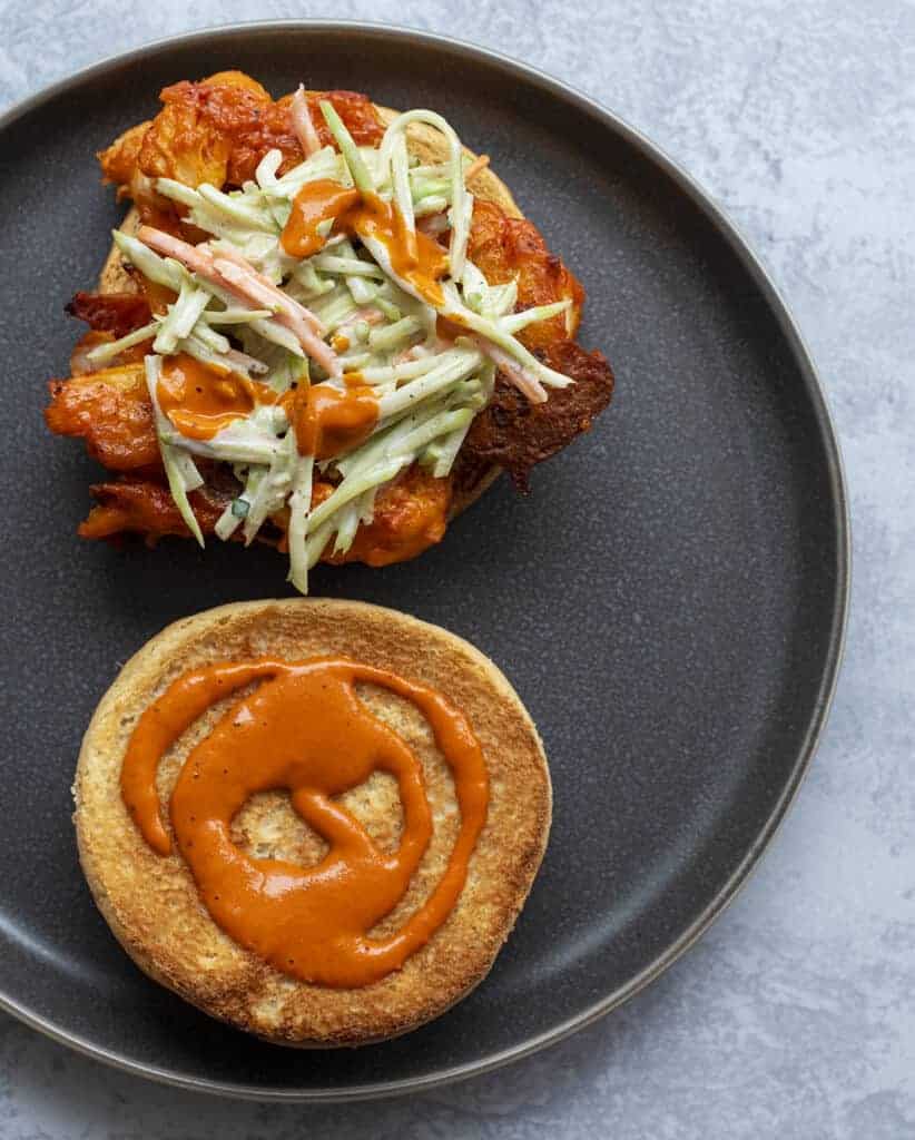 Crispy Vegan Buffalo Cauliflower Sandwich