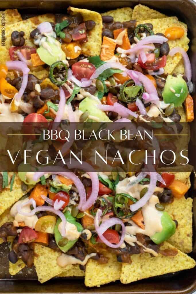 BBQ Black Beans Vegan Nachos