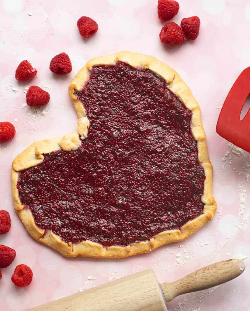 Raspberry Galette Raspberry: Celebrate Valentine’s Day with this Heart-Shaped Vegan Fruit Galette