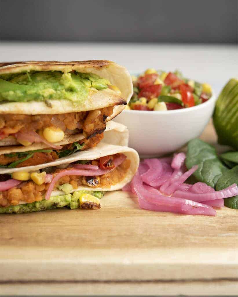 Vegan Crunchwrap Supreme, Trifold Tortilla or Tortilla Hack: Whatever You Call It, It’s One of My Favorite Vegan Red Lentil Recipes!