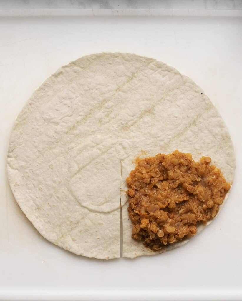 Vegan Crunchwrap Supreme, Trifold Tortilla or Tortilla Hack: Whatever You Call It, It’s One of My Favorite Vegan Red Lentil Recipes!