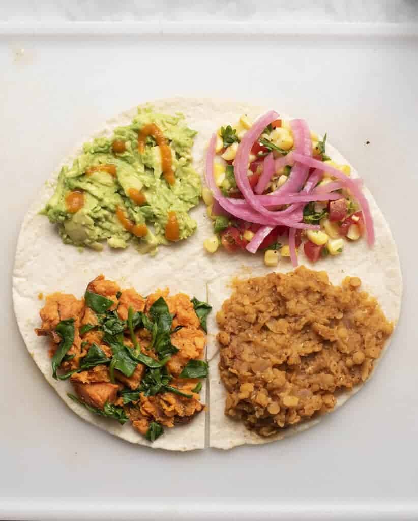 Vegan Crunchwrap Supreme, Trifold Tortilla or Tortilla Hack: Whatever You Call It, It’s One of My Favorite Vegan Red Lentil Recipes!