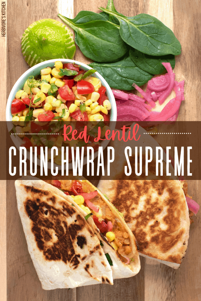 Vegan Crunchwrap Supreme, Trifold Tortilla or Tortilla Hack: Whatever You Call It, It’s One of My Favorite Vegan Red Lentil Recipes!