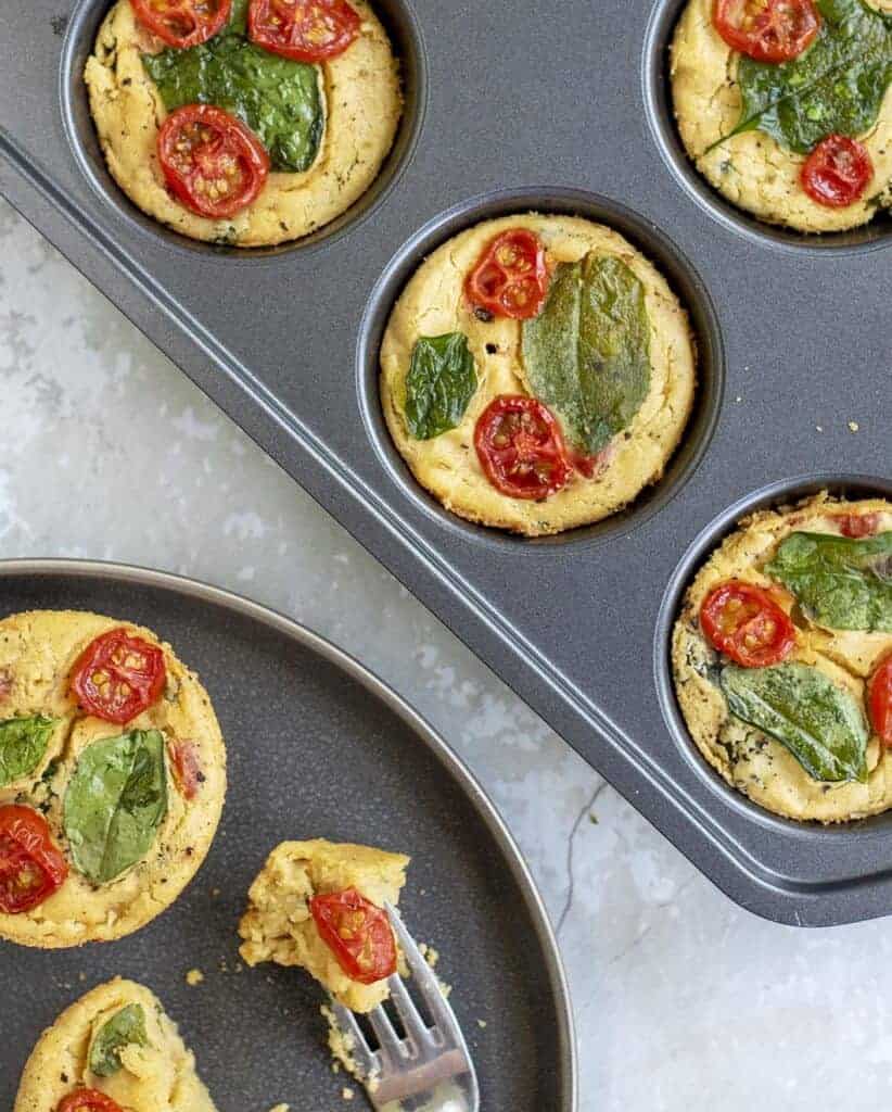 Vegan Brunch Ideas: Spinach & Tomato Mini Quiches