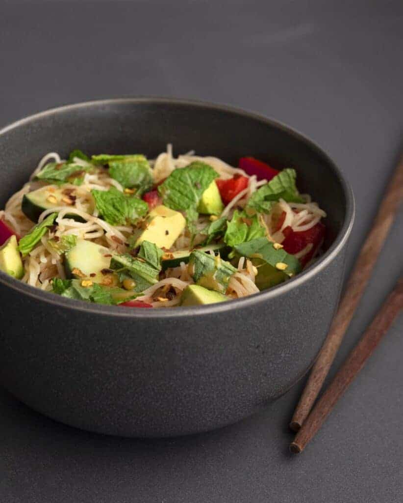 Vegan Thai Noodle Salad with Sweet Chili Vinaigrette