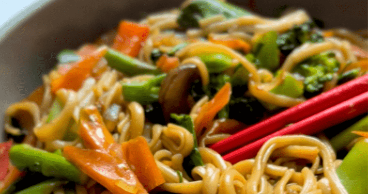 Teriyaki Noodles with Vegetables￼