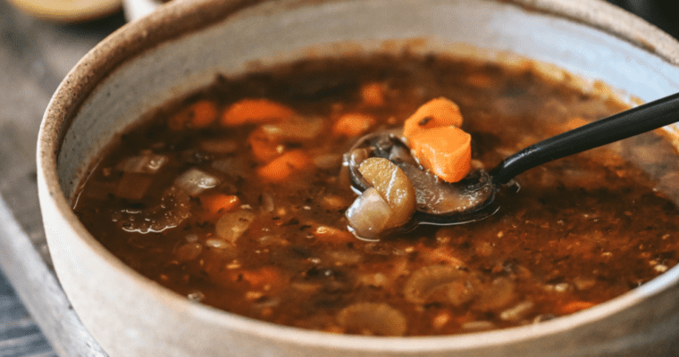 Instant Pot Mushroom Lentil Soup