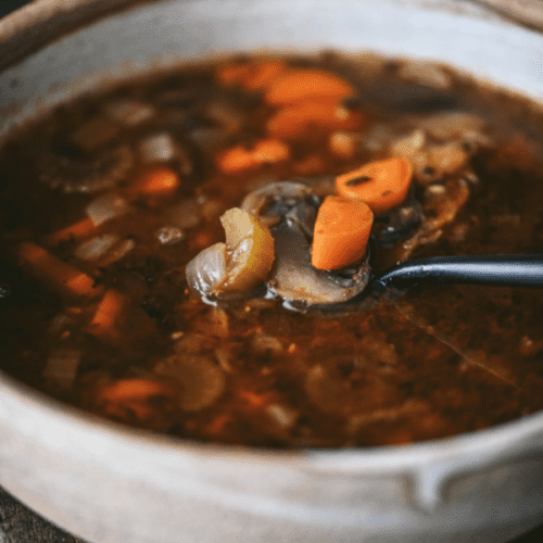 Instant Pot Mushroom Lentil Soup