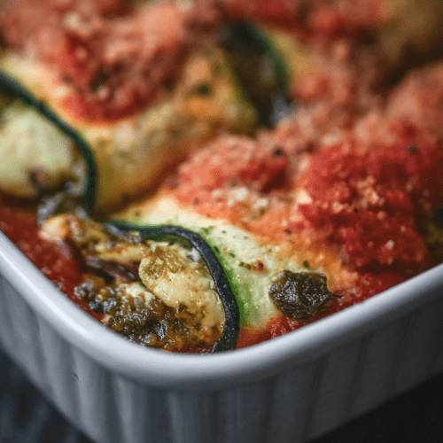 Zucchini Involtini with Basil Pesto & Almond Ricotta