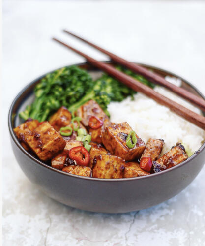 Spicy Asian BBQ Tofu Bowl