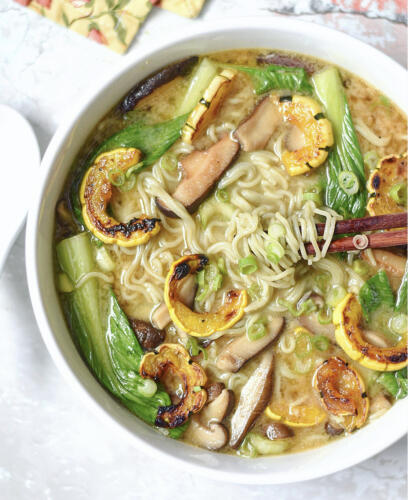 Miso Ramen with Miso Glazed Delicate Squash