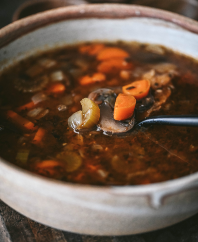 Instant Pot Mushroom Lentil Soup